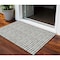 Homeroots 3' X 5' Gray Charcoal And Silver Geometric Washable Indoor Outdoor Area Rug 583294 - alternate 1