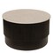 Homeroots 31" White And Dark Brown Genuine Marble And Solid Wood Round Drum Coffee Table 579298 - alternate 6