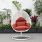 Leisuremod White Wicker Hanging Egg Swing Chair with Cherry Cushions ESCW-40CHR - alternate 8