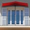 Pure Garden 9 Ft Semicircle Patio Umbrella with Base, Red 50-145-RB - alternate 3