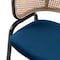 Leisuremod Ervilla Dining Chair with Stainless Steel Legs Velvet Seat and Wicker Back, Navy Blue EC20NBU - alternate 4