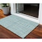 Homeroots 3' X 5' Teal Blue And Ivory Striped Washable Indoor Outdoor Area Rug 583462 - alternate 1
