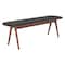 Homeroots 60in Black and Brown Fabric and Wood Upholstered Bench 668851 - alternate 6