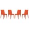 Leisuremod Weave Mace Indoor/Outdoor Dining Side Chair, Orange, 4PK MC19OR4 - alternate 1