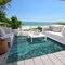Homeroots 9' X 12' Teal Blue Aqua And Gray Abstract Washable Indoor Outdoor Area Rug 577845 - alternate 7