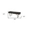 Homeroots 16in Black And Antiqued Brass Upholstered Genuine Leather Bench 376191 - alternate 3