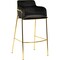 Leisuremod Axis Velvet/Polyester/Leather Bar Stool - Stainless Steel Base, Low Back & Armrests ACG29BL - alternate 1