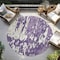 Homeroots 8' Purple And Ivory Round Abstract Washable Indoor Outdoor Area Rug 613370 - alternate 6