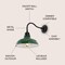 Jonathan Y Aurora 12.25" 1-Light Farmhouse Industrial Iron LED Gooseneck Arm Outdoor Sconce, Green JYL7613F - alternate 5