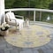 Homeroots 8' Yellow Lavender And Denim Blue Round Floral Washable Indoor Outdoor Area Rug 605345 - alternate 6