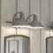 Vaxcel Akron 18-in Satin Nickel Farmhouse Barn Wall Sconce, 2 Light Bathroom Vanity Fixture, Metal Shade, White Interior W0376 - alternate 1