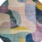 Homeroots 8' Green Purple And Pink Round Abstract Washable Indoor Outdoor Area Rug 604440 - alternate 2