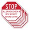 Signmission Stop All Drivers Check in With Secu, 10 inch X 10 inch, Aluminum Metal Signs, 5PK OC-A-5Pack-10-242 - alternate 1