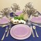 Smarty Had A Party 7.5" Clear Pink with Gold Rim Hammered Glass Disposable Plastic Appetizer/Salad Plates, 120PK 8867-PG-CASE - alternate 4