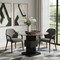 Homeroots 51" Clear and Black Glass and Solid Wood Pedestal Base Round Top Dining Table 633117 - alternate 4