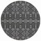 Homeroots 8' Black And Ivory Round Tribal Washable Indoor Outdoor Area Rug 614205 - alternate 1