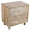 Homeroots 24" Natural Two Drawer Distressed Carved Floral Solid Wood Nightstand 555403 - alternate 4