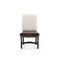 Homeroots Set of Two Cream and Dark Brown Wood Leather And Linen Dining Side Chairs 588329 - alternate 6