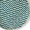 Homeroots 20in Teal and Natural Wicker Chevron Round Handmade Basket Tray 476494 - alternate 4