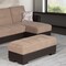 Homeroots 52" Tan and Brown Chenille And Faux Leather Storage Ottoman 608903 - alternate 5