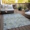 Homeroots 8' X 10' Artichoke Green Denim Blue And Silver Floral Washable Indoor Outdoor Area Rug 588855 - alternate 5