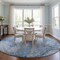 Homeroots 8' Round Ivory Blue and Gray Round Abstract Washable Non Skid Indoor Outdoor Area Rug 559591 - alternate 5