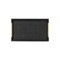 Homeroots 16in Black Wood and Vinyl Faux Shagreen Serving Tray With Gold Handles 518596 - alternate 2