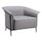 Homeroots 35" Slate Gray And Black Faux Leather Arm Chair 556472 - alternate 1