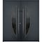 Vdomdoors Steel Double Doors Deux 6501 Anthracite Stainless Inserts Single Modern Painted DEUX6501DEXD-BLK-RH-W72 x H80 - alternate 1
