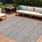 Homeroots 9' X 12' Linen And Gray Striped Washable Indoor Outdoor Area Rug 615672 - alternate 1