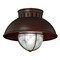 Vaxcel Harwich Bronze Coastal Barn Dome Outdoor Flush Mount Ceiling Light Clear Glass T0143 - alternate 1