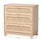 Baxton Studio Elsbeth Japandi Oak Brown Finished Wood and Natural Rattan 3-Drawer Storage Cabinet 227-12953-ZORO - alternate 5