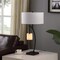 Homeroots 29" Black Metal Two Light Arched Table Lamp With White Drum Shade 524264 - alternate 3