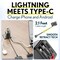Overtime 4-in-1 Retractable Wall Charger with USB-C and Lightning Cables, Black D36 - alternate 4