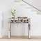 Homeroots 31" Silver Mirrored Glass Geo Pattern Console Table 568867 - alternate 6