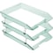 Acrimet Facility 3 Tier Letter Tray Front Load Size Desktop File Organizer Plastic Clear Green 265.5 - alternate 4