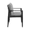 Armen Living Cayman Outdoor Patio Dining Chairs with Arms in Aluminum with Gray Cushions - Set of 2 LCCCCHBL - alternate 5