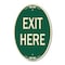 Signmission Parking Lot Sign Exit Here, 12 Inch X 18 Inch Architectural Oval, Heavy Gauge Aluminum A-OV-G-1218-23424 - alternate 1