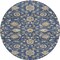 Homeroots 8' Navy Blue Brown And Ivory Round Moroccan Washable Indoor Outdoor Area Rug 605165 - alternate 5