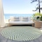 Homeroots 8' Green And Ivory Round Chevron Washable Indoor Outdoor Area Rug 596263 - alternate 4