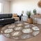 Homeroots 8' Brown Ivory And Taupe Round Southwestern Washable Indoor Outdoor Area Rug 615124 - alternate 4