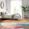 Homeroots 8' Pink Gold And Teal Blue Round Abstract Washable Indoor Outdoor Area Rug 611278 - alternate 5