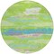 Homeroots 8' Lime Green And Sky Blue Round Abstract Washable Indoor Outdoor Area Rug 612517 - alternate 6