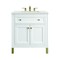 James Martin Vanities Chicago 30 in. Single Vanity, Glossy White, w/ 3 CM Lime Delight Silestone Top 503-V30-GW-3LDL - alternate 1