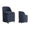 Homeroots Set of Two Blue Chenille Wing Back Dining Chairs With Wheels, 2PK 719647 - alternate 5