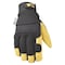 Wells Lamont Wells Lamont Men's Saddletan Grain Winter Work Gloves Black/Yellow L 1 pair 3233L - alternate 1