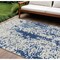 Homeroots 8' X 10' Navy Blue And Ivory Abstract Washable Indoor Outdoor Area Rug 612632 - alternate 1