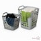 Basicwise Set of 2 Plastic Laundry Baskets with Handles Large & Small Ventilated Hampers, Grey QI003857GY.2 - alternate 1