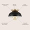 Jonathan Y Paulina 8.5" 1-Light Classic Industrial Iron LED Flush Mount, Black/Gold Painting JYL1327A - alternate 4