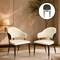 Leisuremod Aria Modern Dining Chair in Leather and Iron Legs with Curved Back in Black, 2PK AC45BL2 - alternate 4